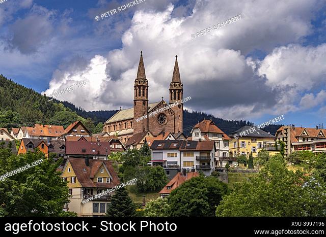 Saint John parish church in Forbach, Murg Valley, Black Forest, Baden-Württemberg, Germany