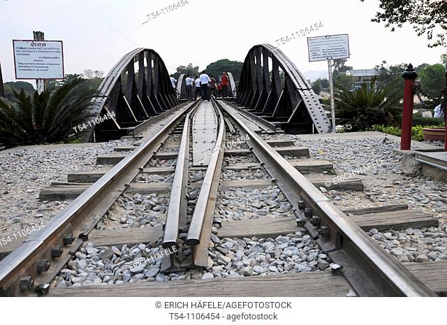 Railtrack at the River Kwai Bridge in Kanchanaburi