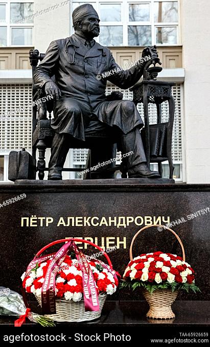 RUSSIA, MOSCOW - DECEMBER 20, 2023: A view of a monument to Russian surgeon Pyotr Gertsen unveiled as part of celebrations of the 125th anniversary of the...