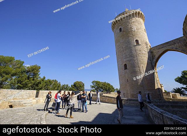 Torre del Homenaje, Bellver castle, XIV century, Gothic style, Mallorca, Balearic islands, Spain