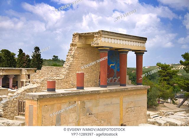 Arthur Evans' reconstruction of the Minoan palace at Knossos