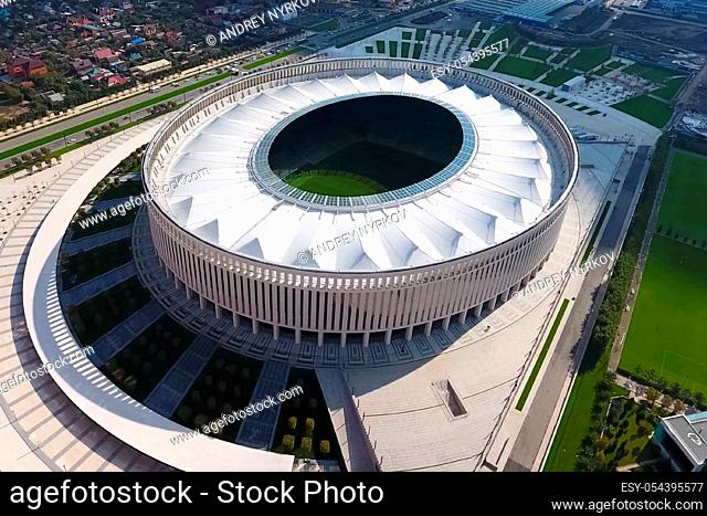 Krasnodar, Russia - May 28, 2018: Krasnodar Stadium in the city of Krasnodar. The modern building of the stadium in the south of Russia