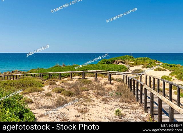 campomarino di maruggio, province of taranto, salento, apulia, italy, beach and dunes near campomarino
