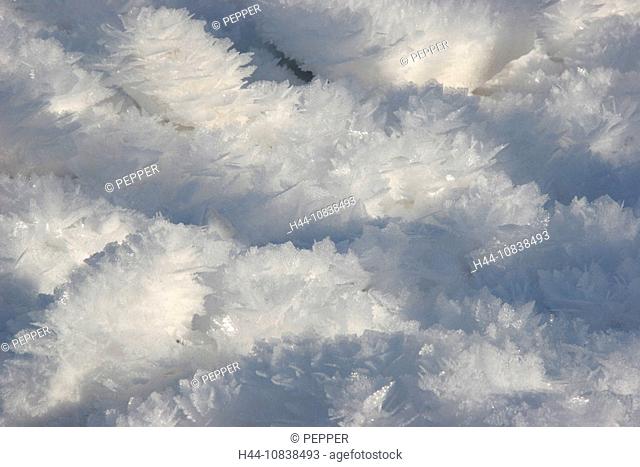 Winter, snow, ice crystals, crystal, snowed, surface, nature, white, frozen