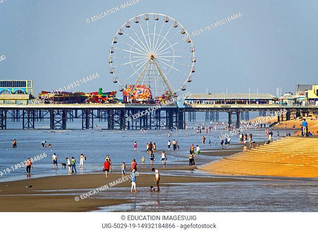 Busy Summer Scene The Central Pier, Blackpool, Lancashire