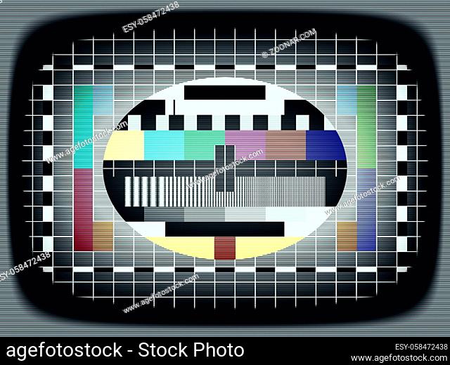 An illustration of a television test picture with scan lines