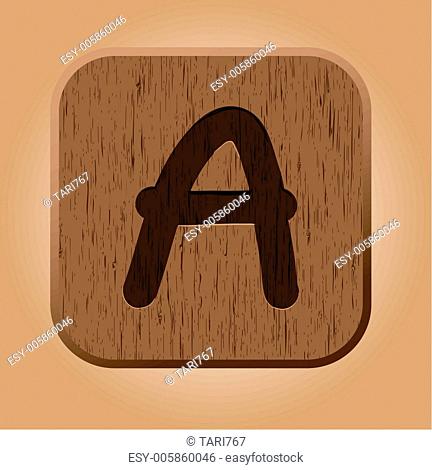 Hand drawn wooden letter A