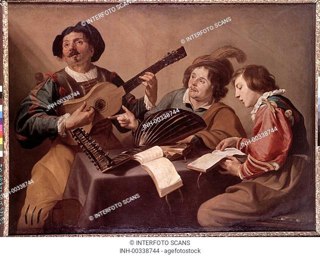 fine arts, Rombouts, Theodoor 2 7 1597 - 14 9 1637, painting, Group of musicians, Schleissheim castle, Bayerische Staatsgemäldesammlung, Munich baroque, Theodor