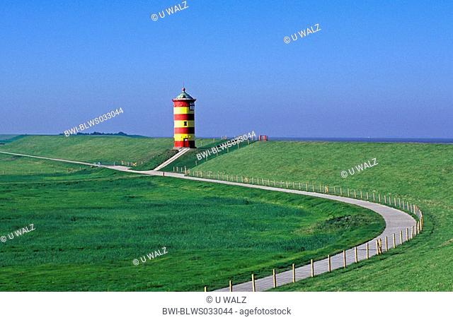 lighthouse Pilsum, curl sock tower, Eastern Friesland, Germany, Lower Saxony