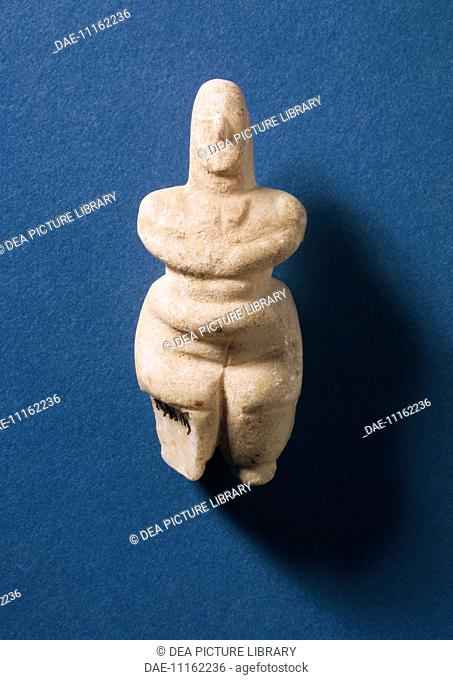 Cycladic civilization. Marble idol from Naxos Island, Greece.  Oxford, Ashmolean Museum