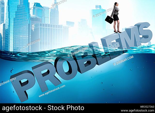 Businesswoman having problems in business concept
