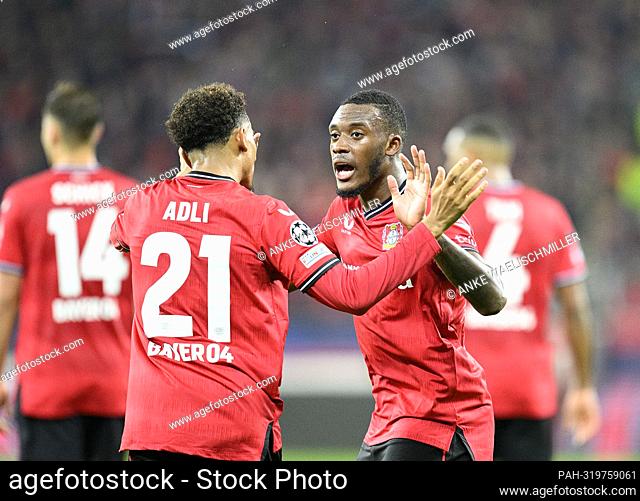 jubilation Amine ADLI with Callum HUDSON-ODOI r. (LEV) (LEV) (the goal is disallowed) Soccer Champions League, preliminary round 4th matchday