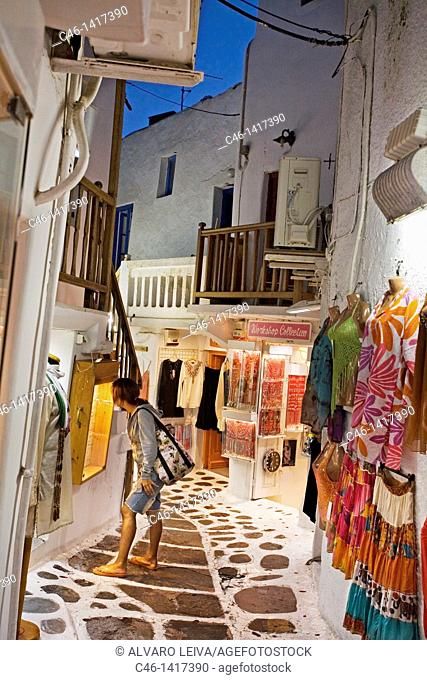 Street, Quarter of Alefkandra, Little Venice, Mykonos, Cyclades Islands, Greece