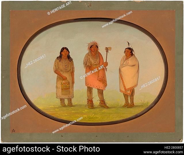 Three Piankeshaw Indians, 1861/1869. Creator: George Catlin