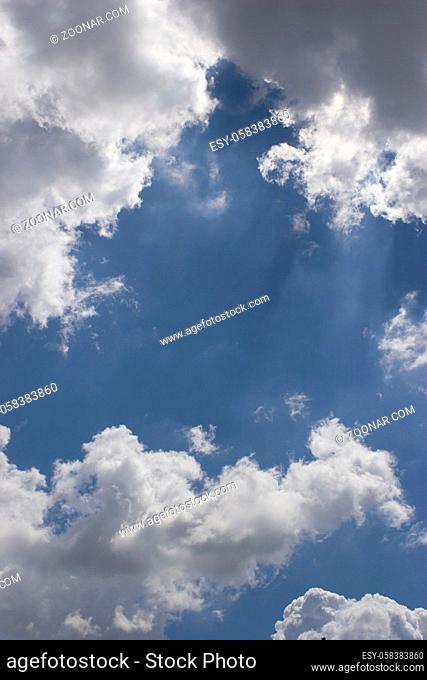 A summer sky background with clouds