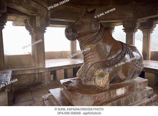 Nandi pavilion opposite Vishwanath temple Khajuraho Madhya Pradesh India Asia