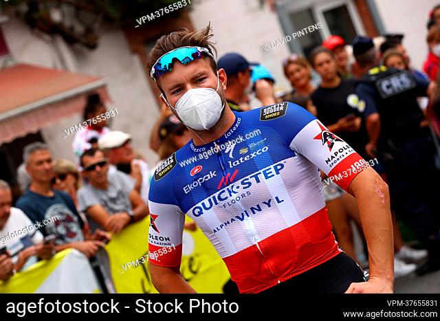 French Florian Senechal of Quick-Step Alpha Vinyl pictured at the start of stage 17 of the Tour de France cycling race, from Saint-Gaudens to Peyragudes (130...