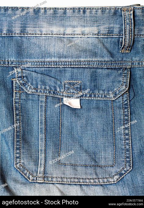 blue jeans pocket closeup