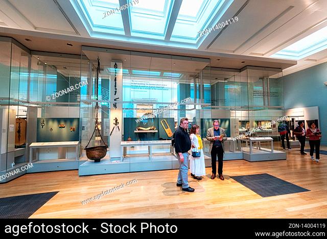 London, England - May 13, 2019: Interior of the British Museum in London. It was established in 1753