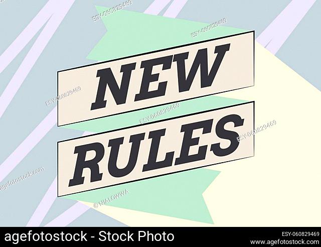Conceptual caption New Rules, Concept meaning recently one of a set of explicit or understood regulations Folded Paper Sash Drawing In Zigzag Pattern