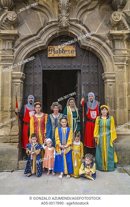 Town hall. Historical reenactment of the life of a Castilian town in the 14th century. Medieval Festival. Briones. La Rioja. Spain