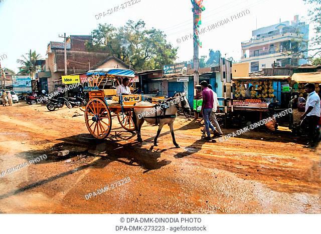 Horse cart, Badami, Bagalkot, Karnataka, India