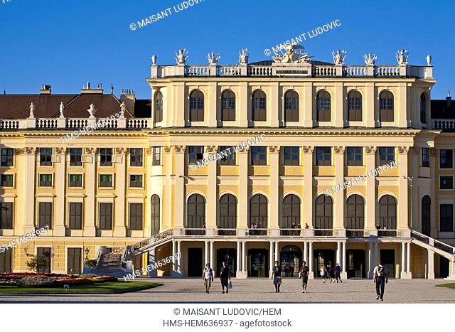 Austria, Vienna, historic center listed as World Heritage by UNESCO, Schonbrunn Castle, built between 1696 and 1699 by Johann Bernhard Fischer von Erlach then...