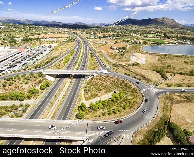 Ma-13 motorway, Inca roundabout, Mallorca, Balearic Islands, Spain, Europe