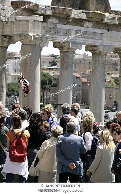 Italy, Rome, forum Romanum, tourists, detail