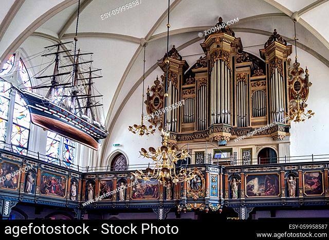 The interior of the St Jurgen church at Juergensby in Flensburg, Germany in Europe