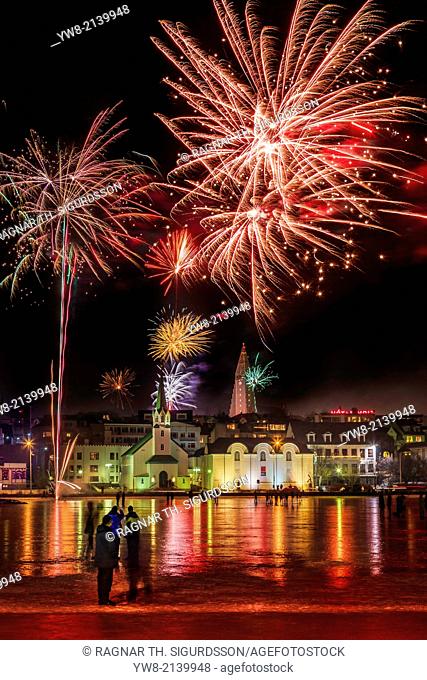 Fireworks on New Year's Eve, Reykjavik, Iceland