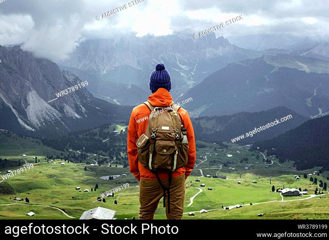 view, south tyrol, hiker