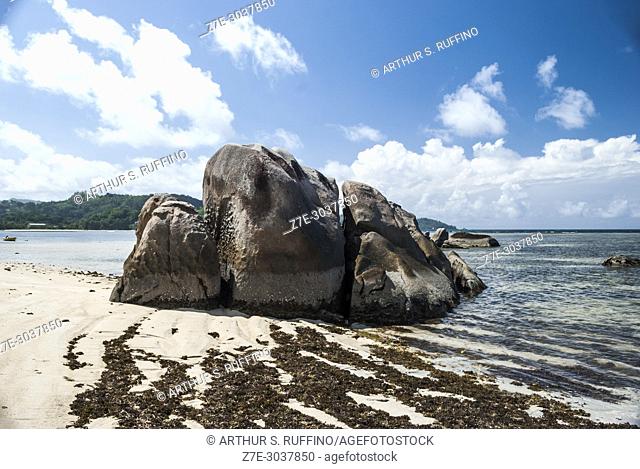 Rock formations. Anse Boileau Beach, Mahé. Mahé is the largest island of Seychelles, an archipelago off the East Coast of Africa