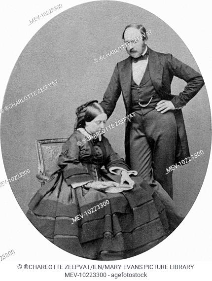 Queen Victoria and Prince Albert taken by the American photographer, J.J.E. Mayall in May 1860. This was one of the first royal photos to be published and the...