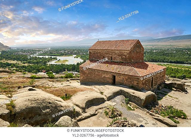 Picture & image of the medieval Christian Basilica, Uplistsikhe (Lords Fortress) troglodyte cave city, near Gori, Shida Kartli, Georgia