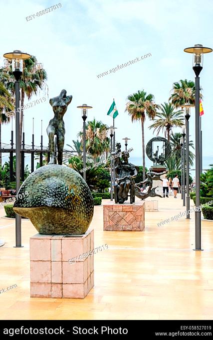 MARBELLA, ANDALUCIA/SPAIN -JULY 6 : Statues by Salvador Dali in Marbella Spain on July 6, 2017