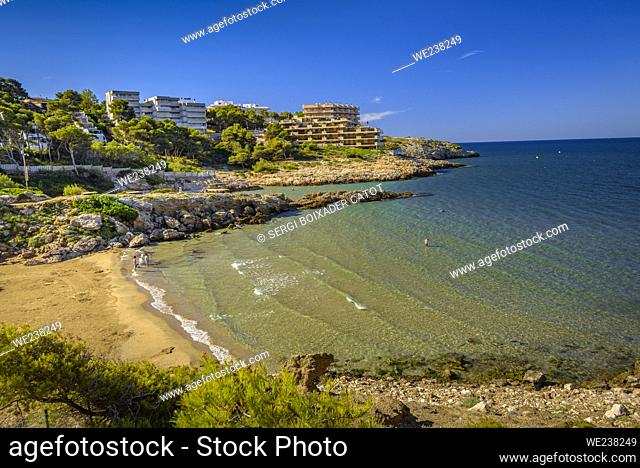 Views of Cala Font beach, in Salou, on the Costa Daurada coast (Tarragona, Catalonia, Spain)