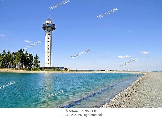 Hochheide tower, artificial lake for making artificial snow, Willingen-Upland, Sauerland, Hesse, Germany / observation tower, Ettelsberg tower, Hochheideturm