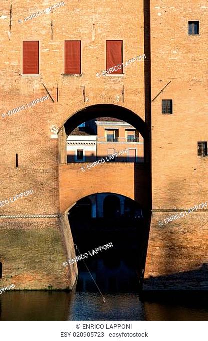 Ancient medieval castle in the downtown of Ferrara