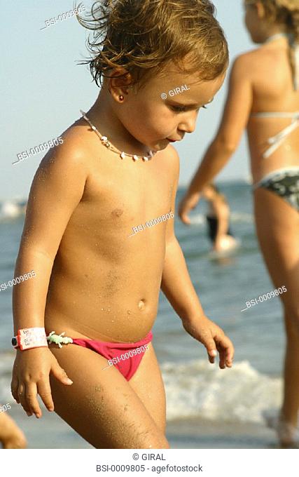 CHILD AT THE SEASIDE<BR>Model.<BR>2-year-old girl
