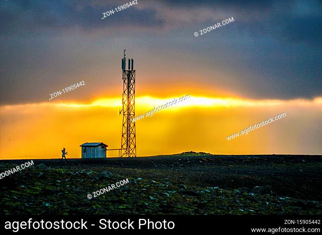 Iceland, Vatnajökull of sunset. Shooting Location: Iceland, Reykjavik