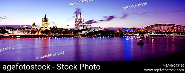 View of Cologne, skyline, North Rhine-Westphalia, Germany