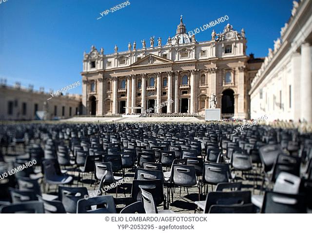Saint Peter's Square and Saint Peter's Basilica. Vatican City. Rome. Italy