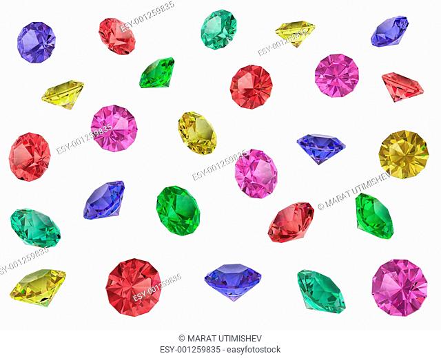 Several multi-coloured gemstones
