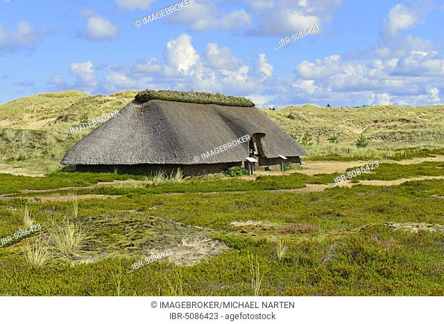 Reconstructed Iron Age House, Place Nebel, Amrum, North Frisian Island, North Frisia, Schleswig-Holstein, Germany, Europe