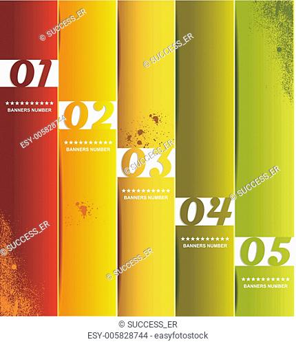 Design template numbered banners