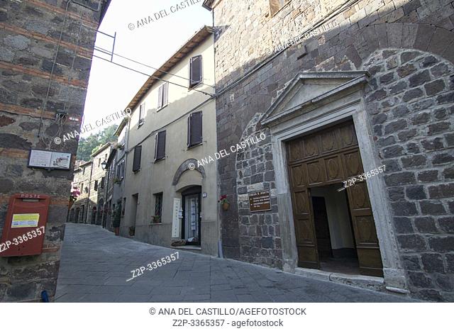 Radicofani, one of the most beautiful villages of Italy Tuscany Italy on July 7, 2019. St Agata chapel