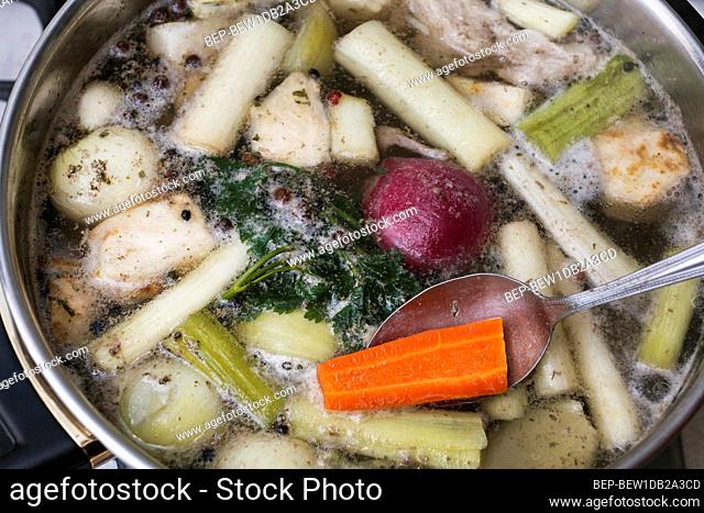 Chef at work: How to make a broth. Step by step, tutorial