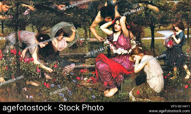 Waterhouse John William - Flora and the Zephyrs 1 - British School - 19th Century