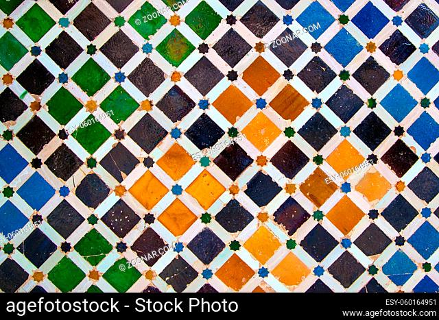Moorish ceramics with colorful geometric pattern